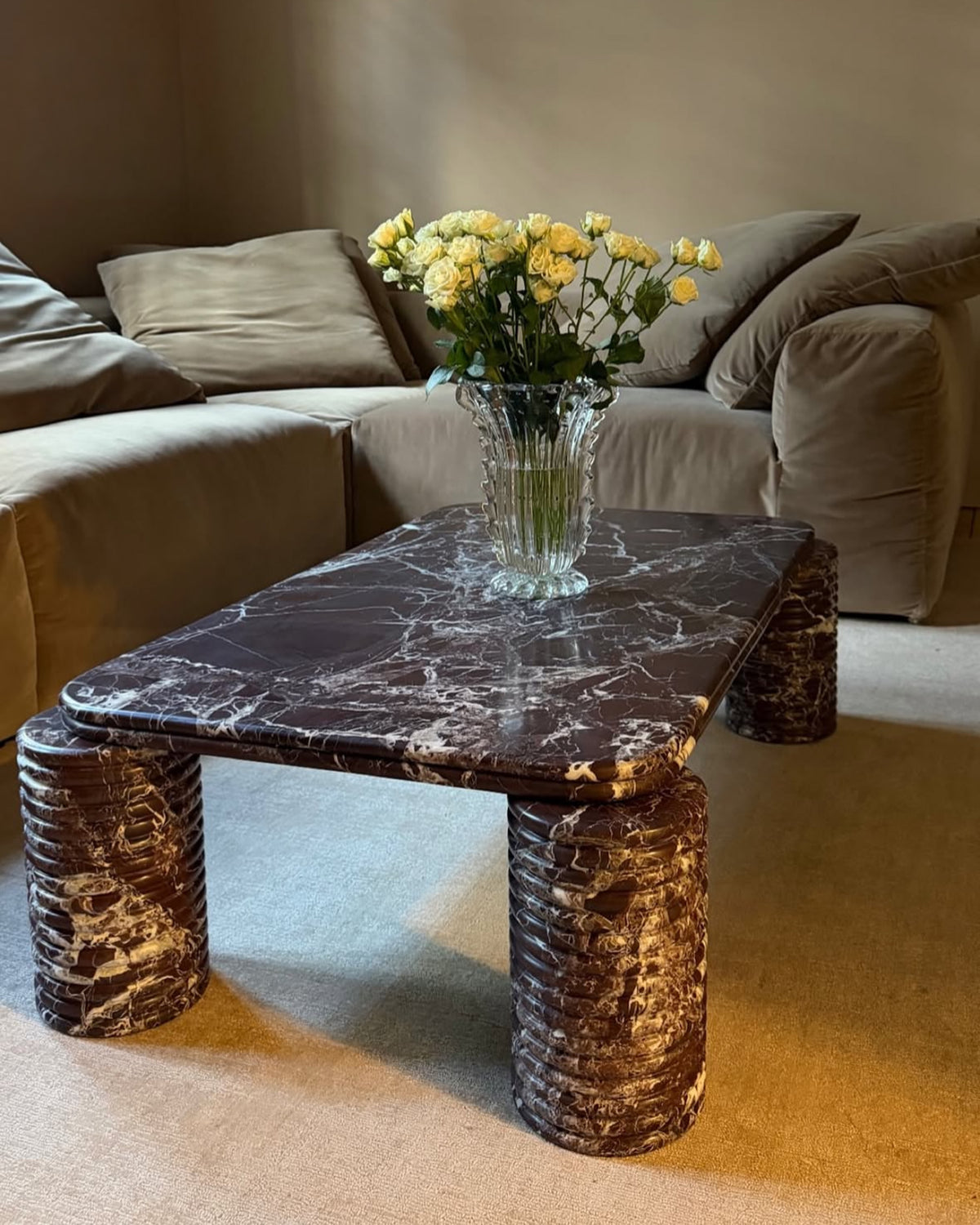 Rosa levanto marble coffee table