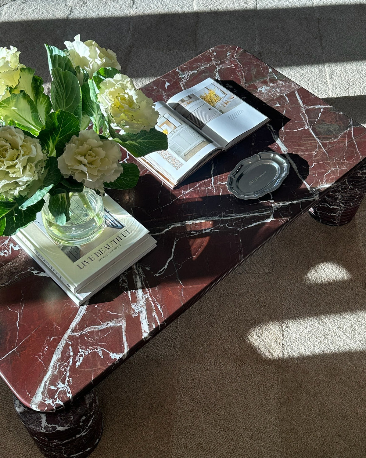 Rosa levanto marble coffee table