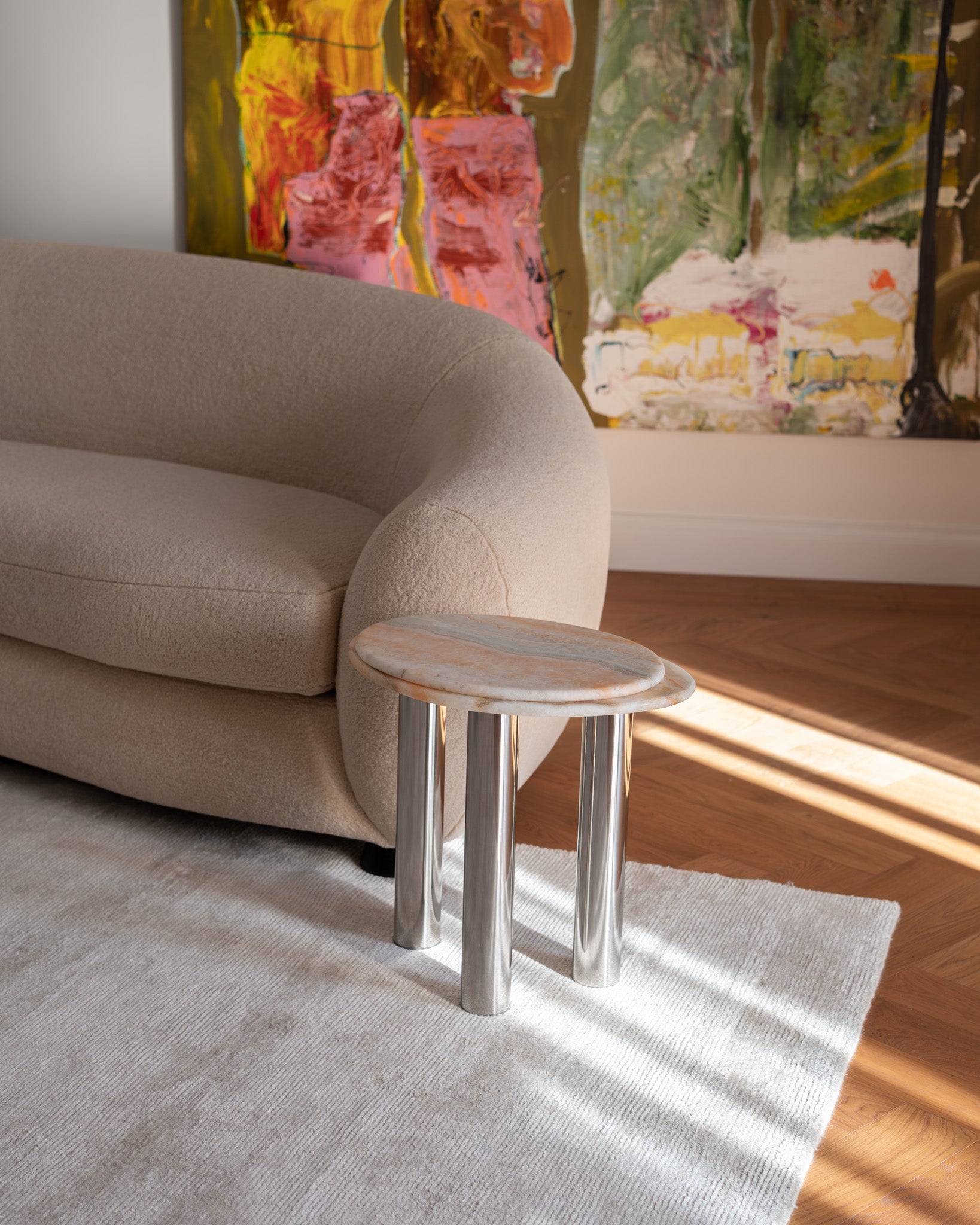 Paradiso Rainbow Onyx Side Table Side Table