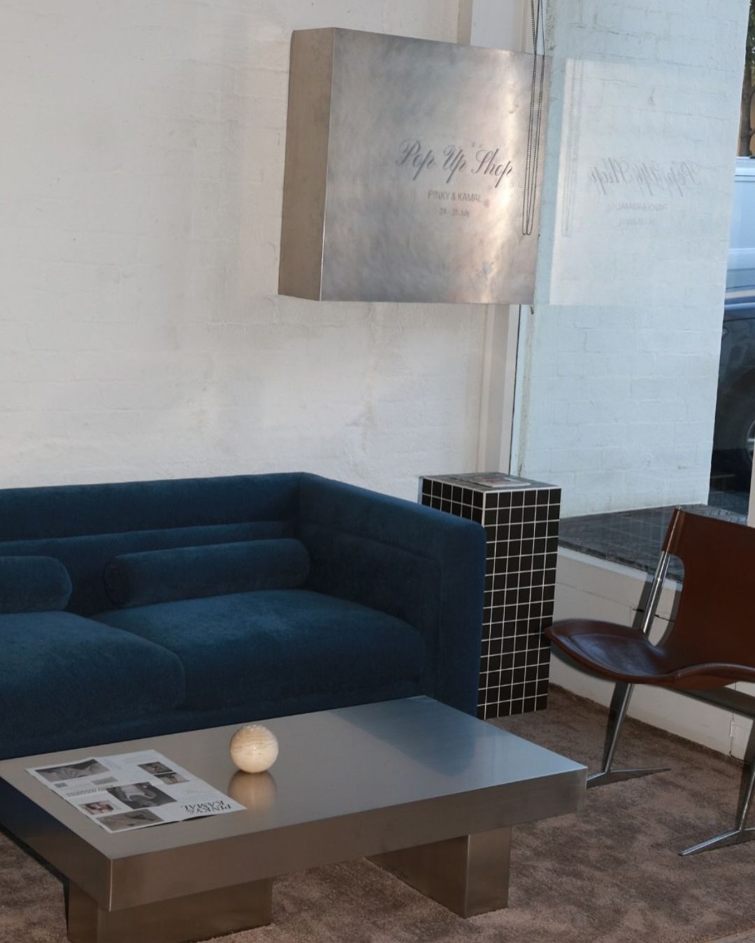 Stainless steel coffee table styled
