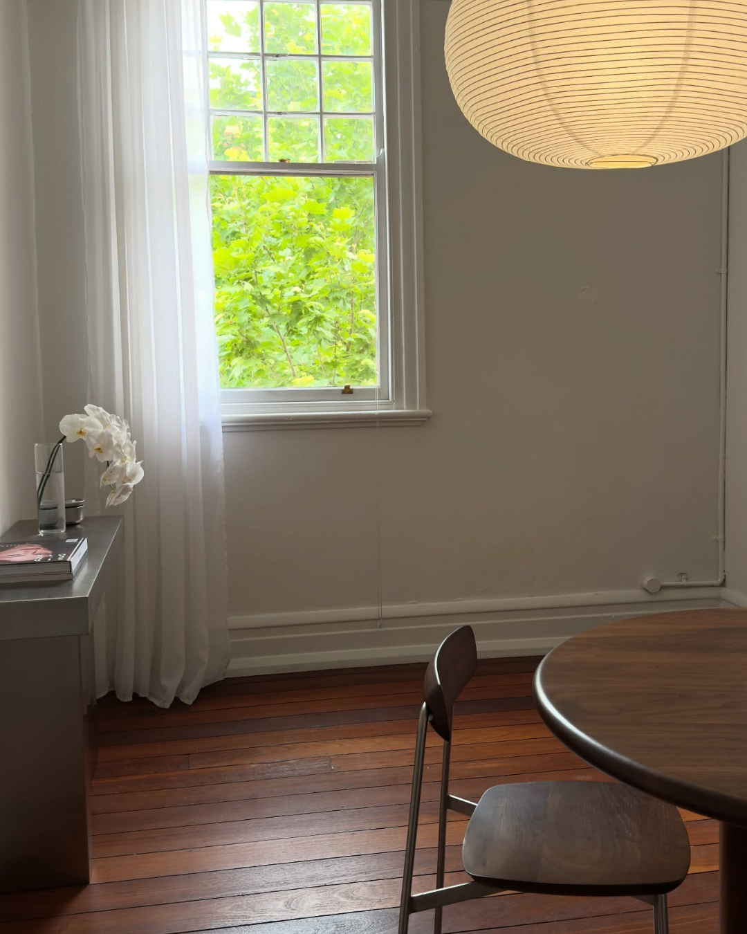 Dining room styled with the Paris console table.
