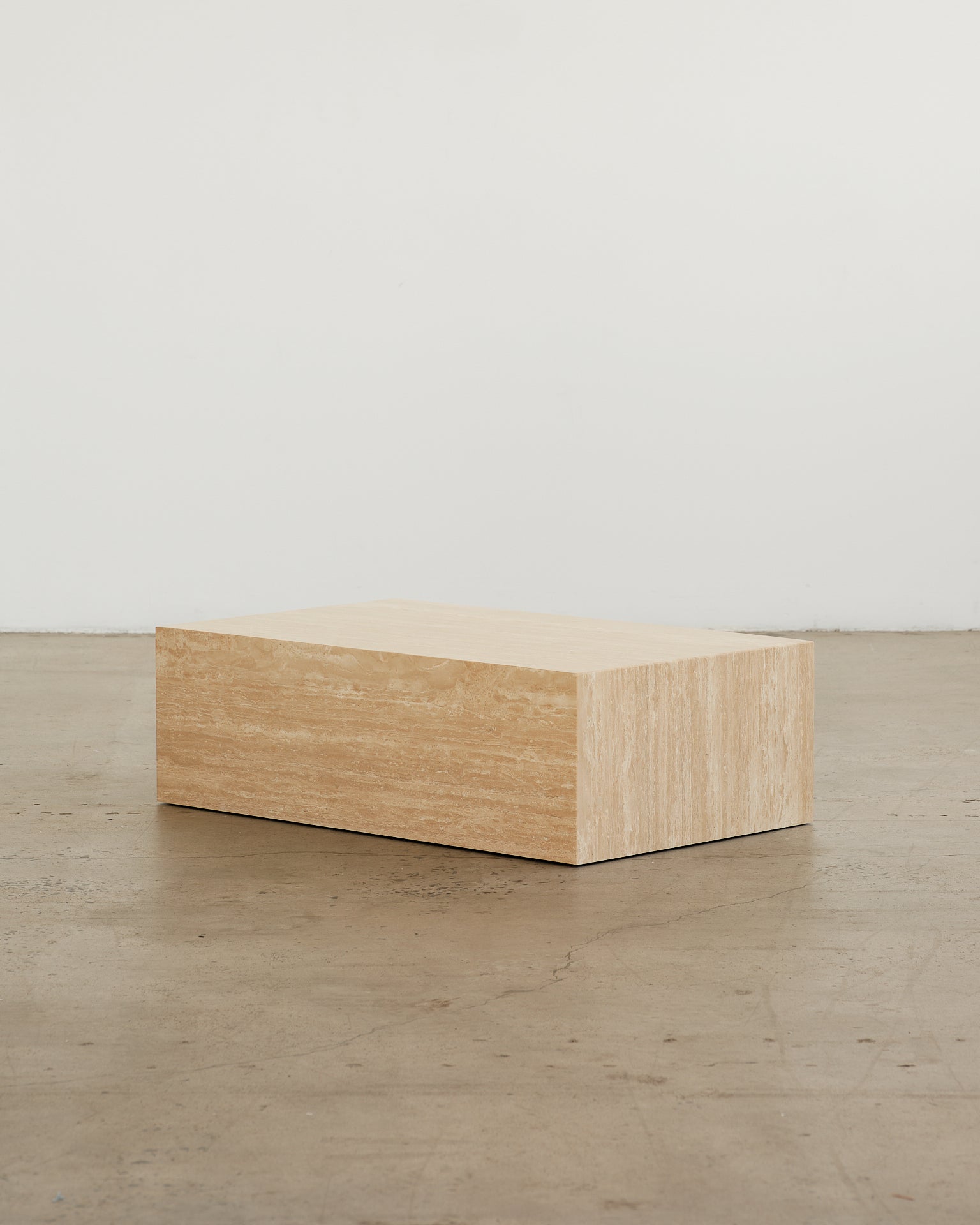 Plinth Coffee Table Cream Travertine