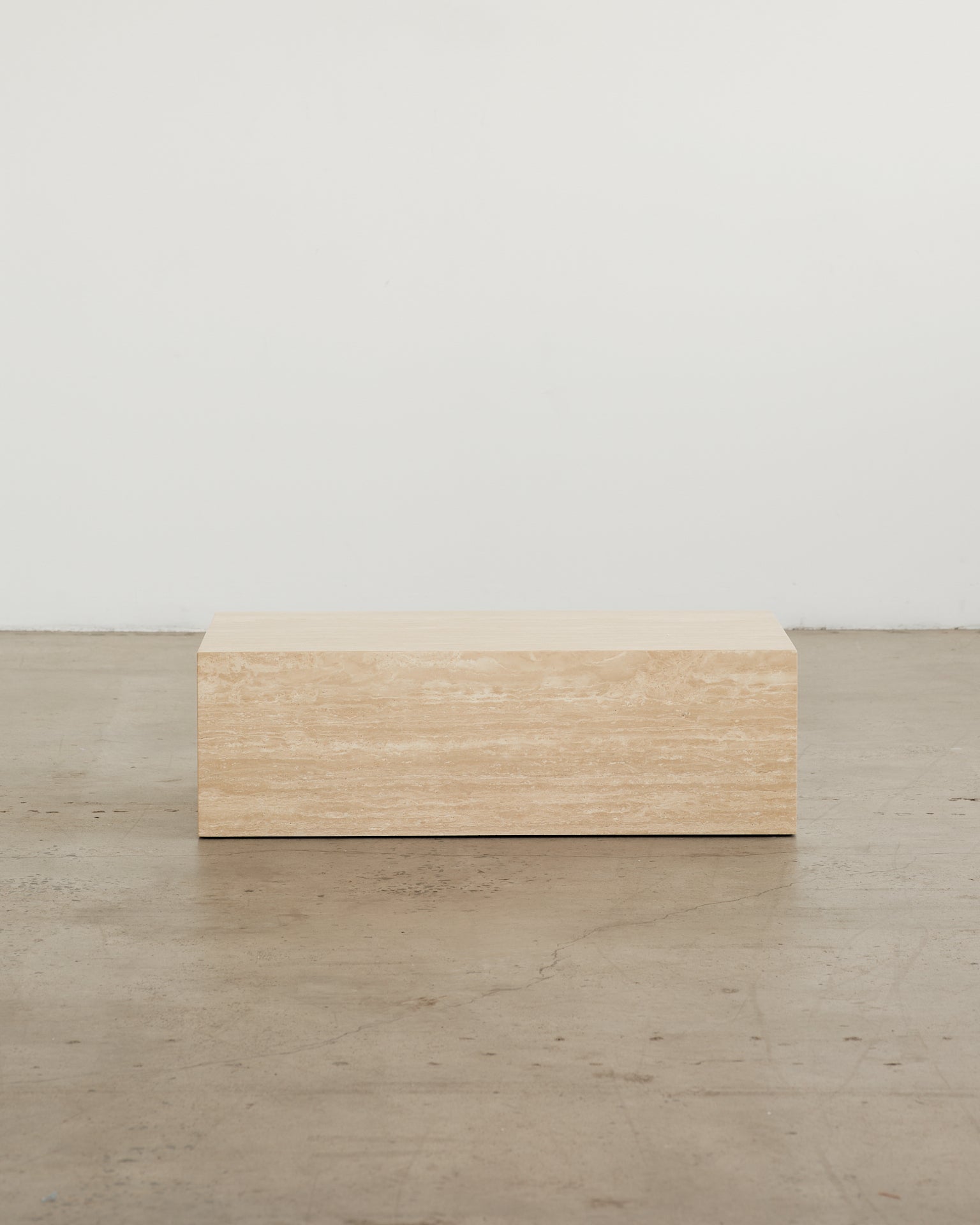 Plinth Coffee Table Cream Travertine