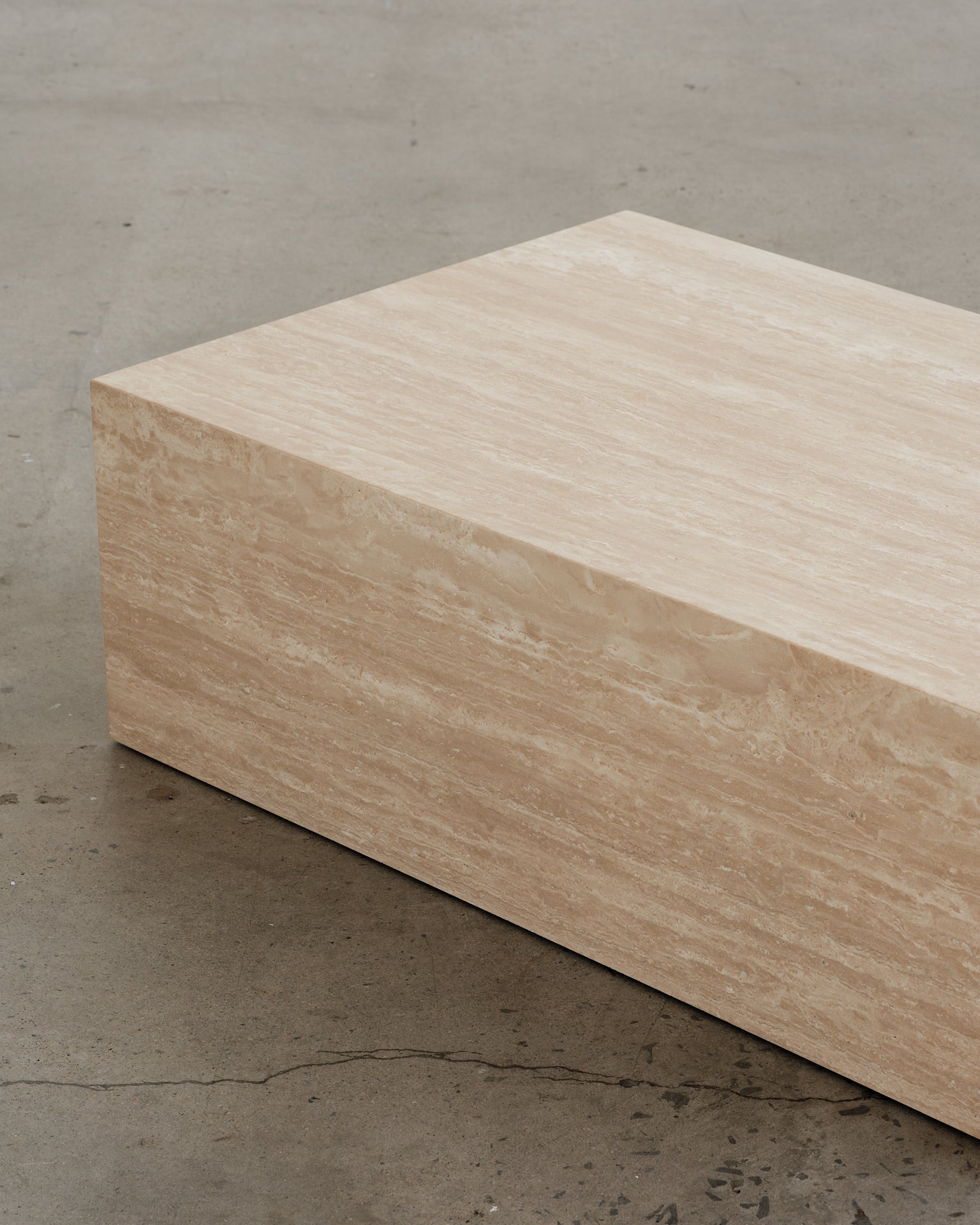 Plinth Coffee Table Cream Travertine