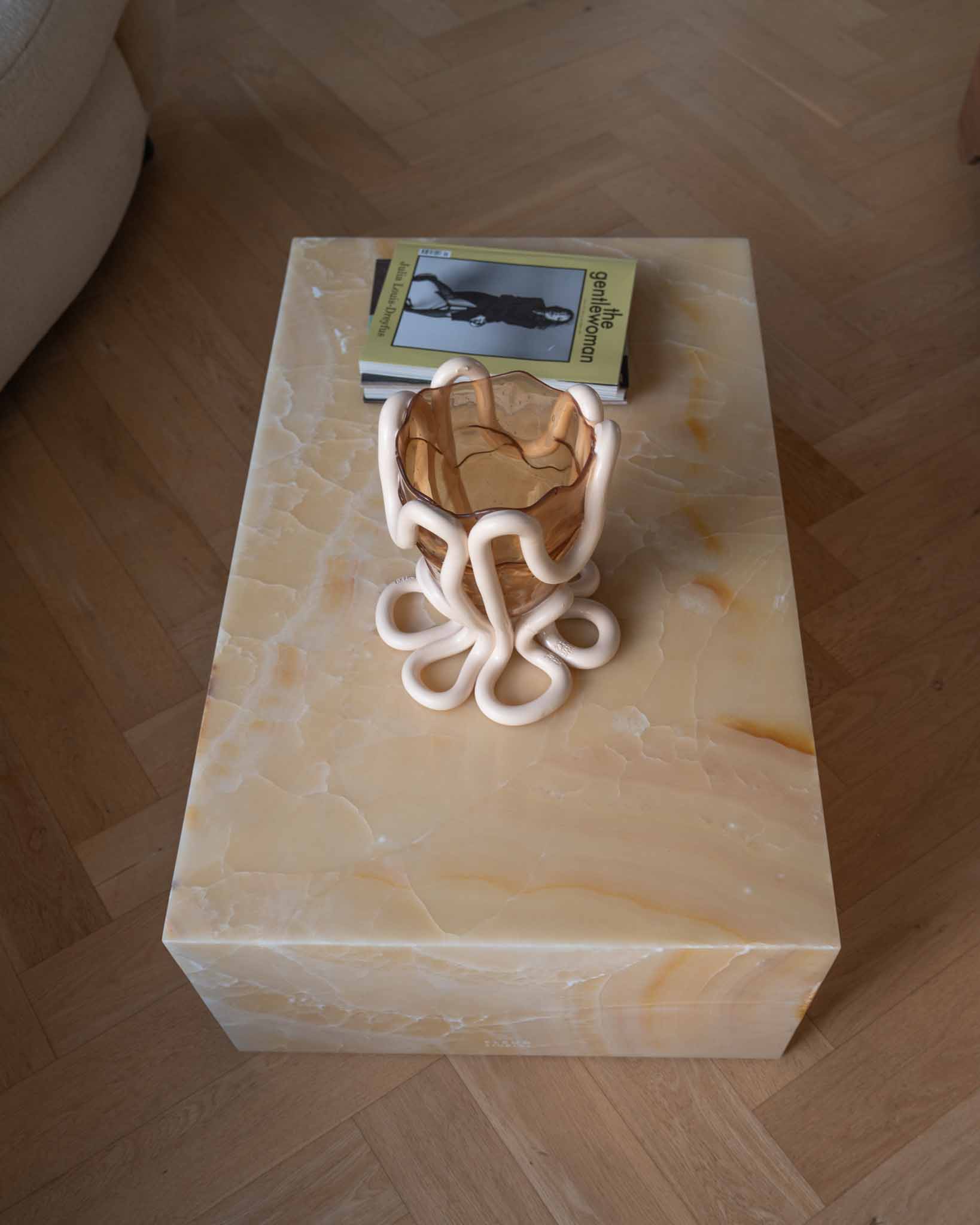 Plinth Coffee Table Caramel Onyx