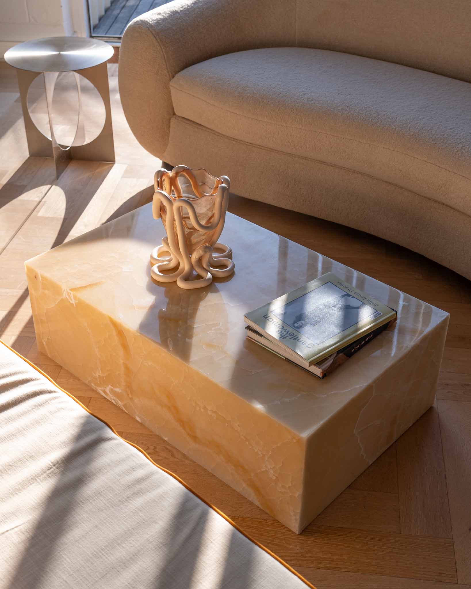 Plinth Coffee Table Caramel Onyx
