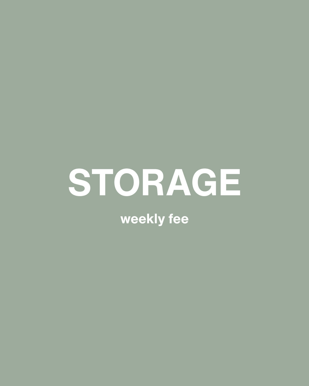 Storage Fee - Weekly Service