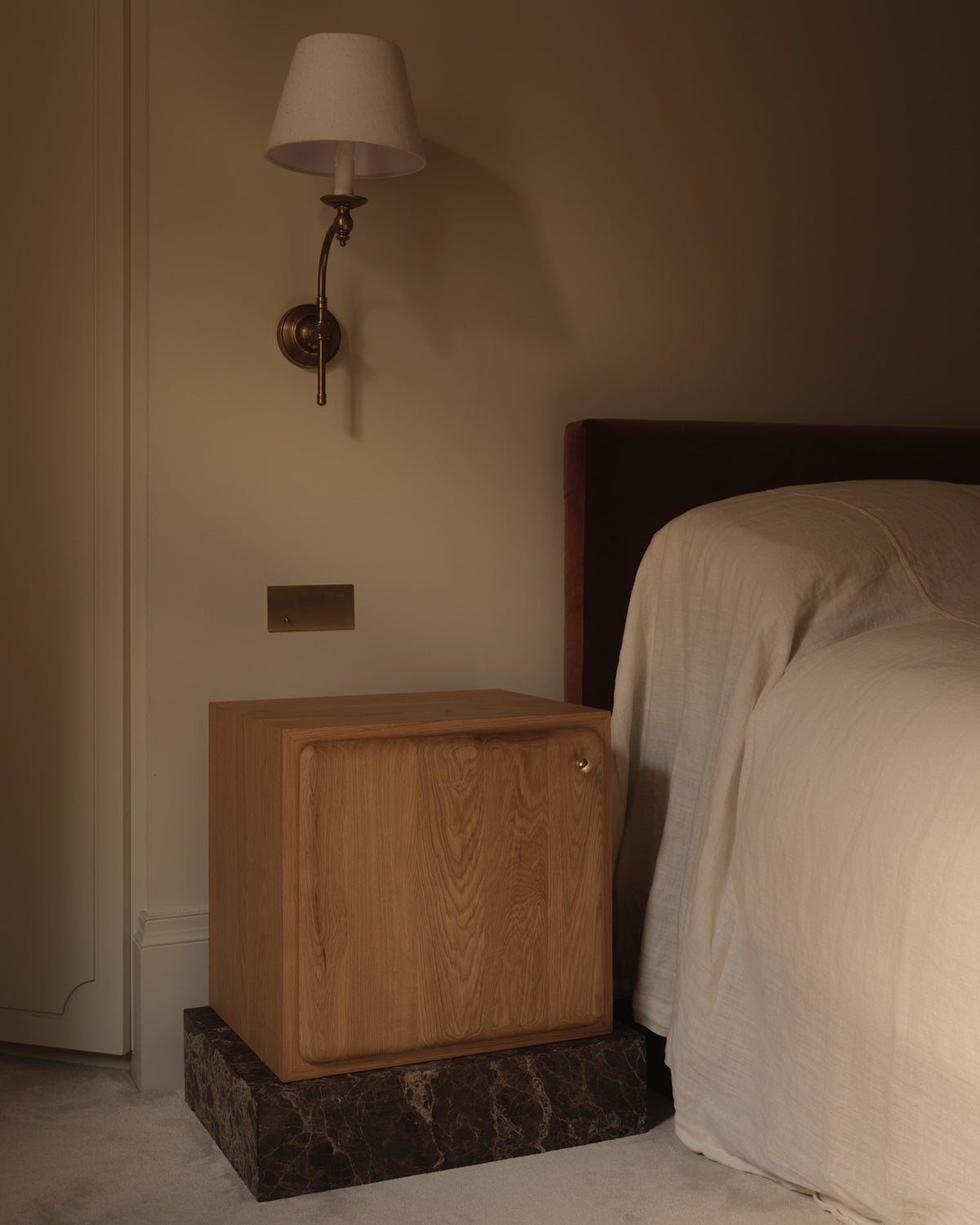 Soma Oak Bedside Table Left Door