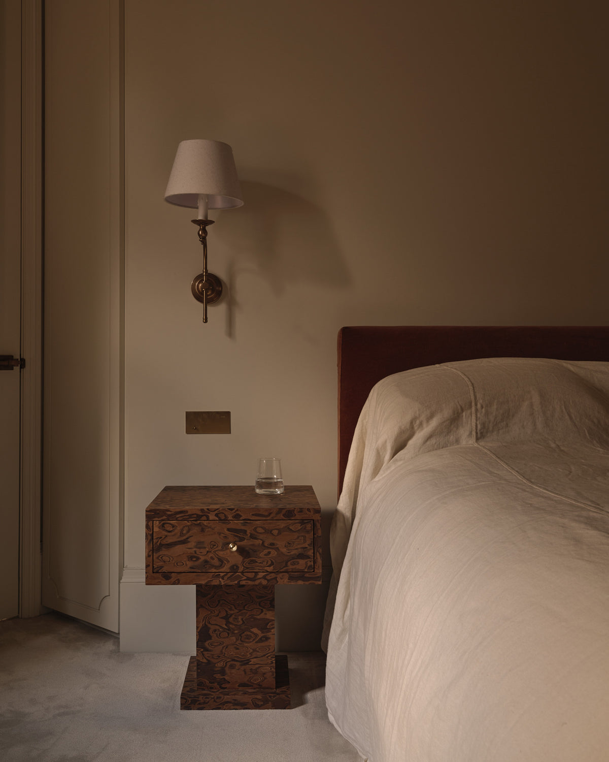 Vivienne Burl Medium Bedside Table