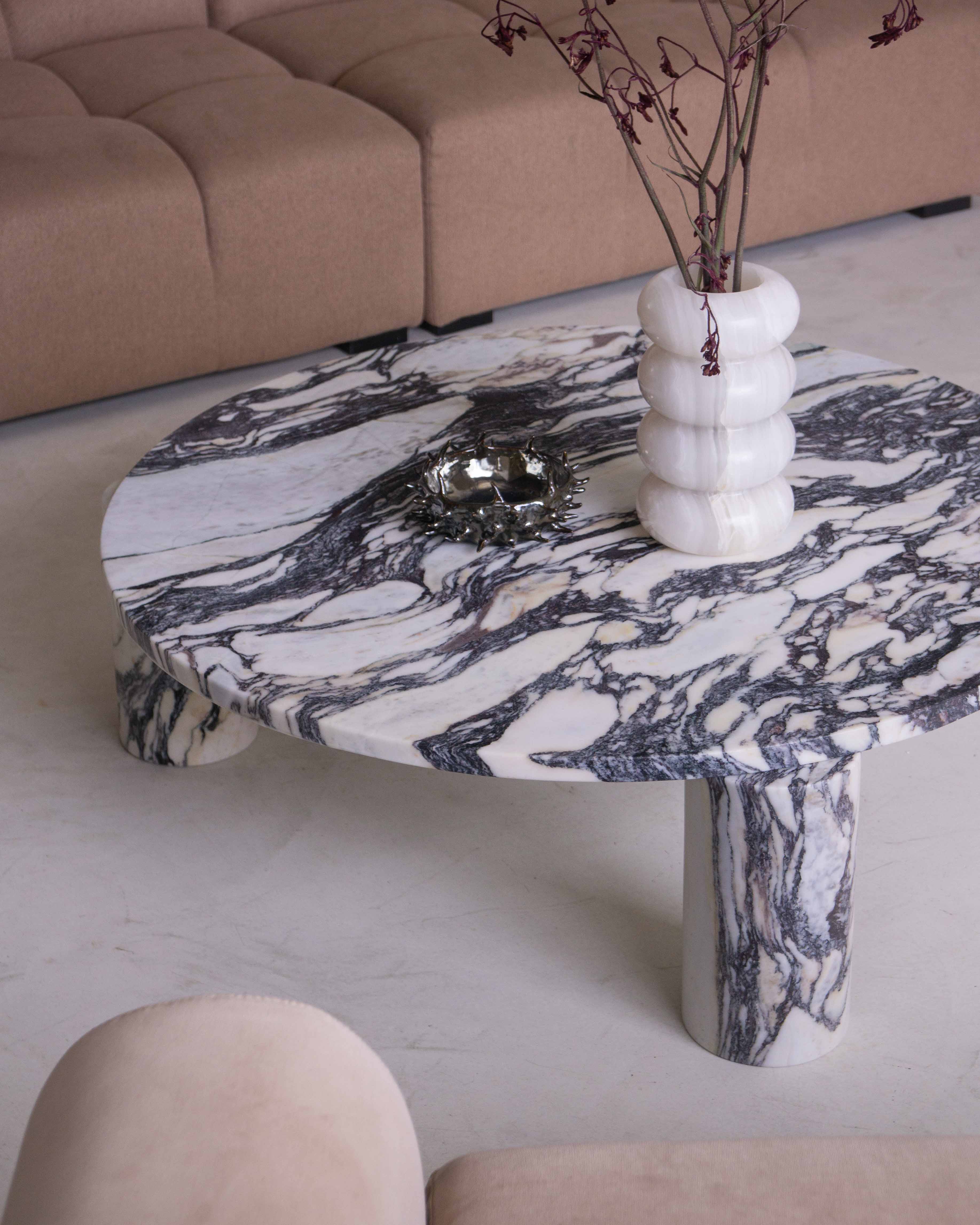  Calacatta Viola Round Marble Coffee Table - Australian Designed Furniture