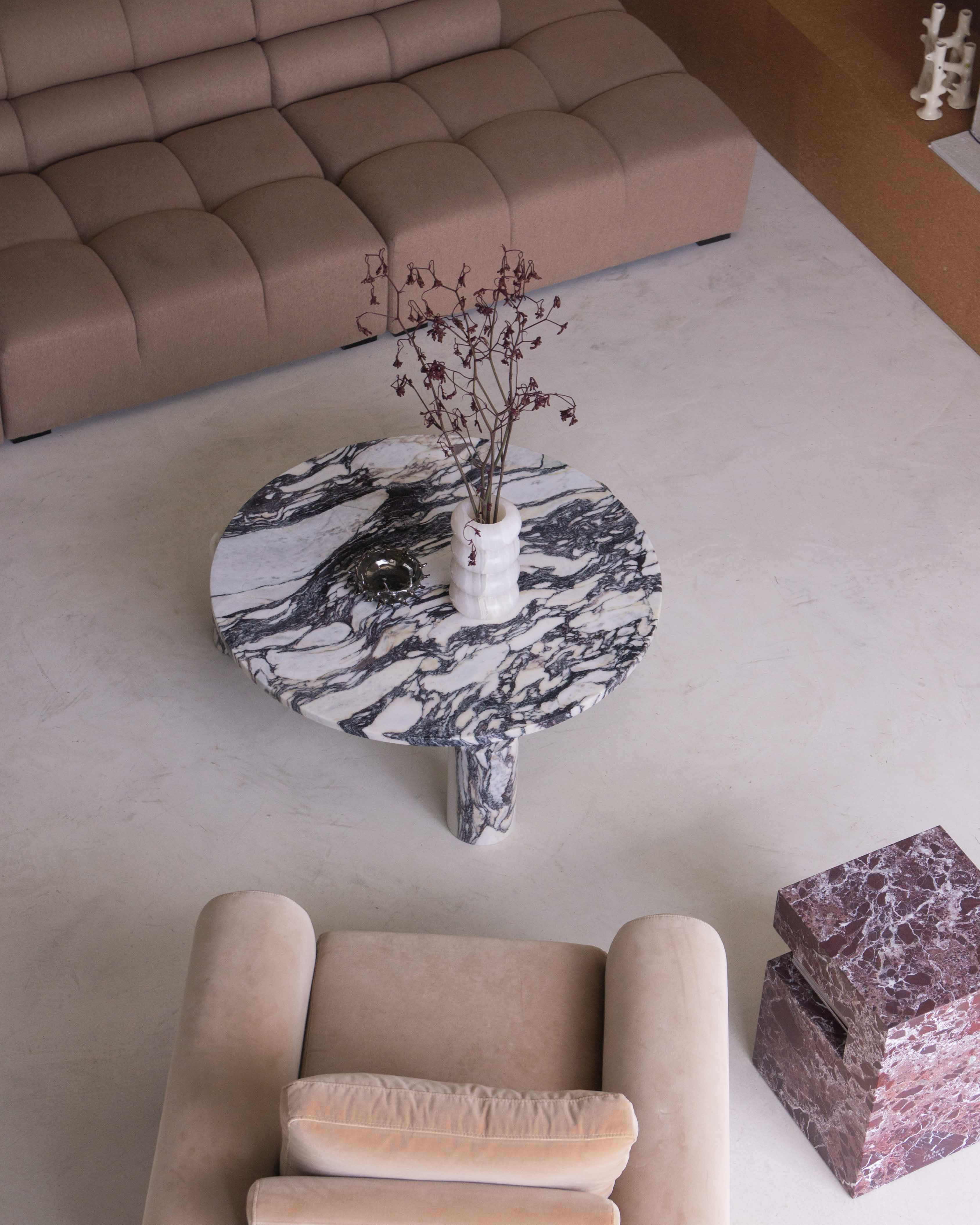  Calacatta Viola Round Marble Coffee Table - Australian Designed Furniture