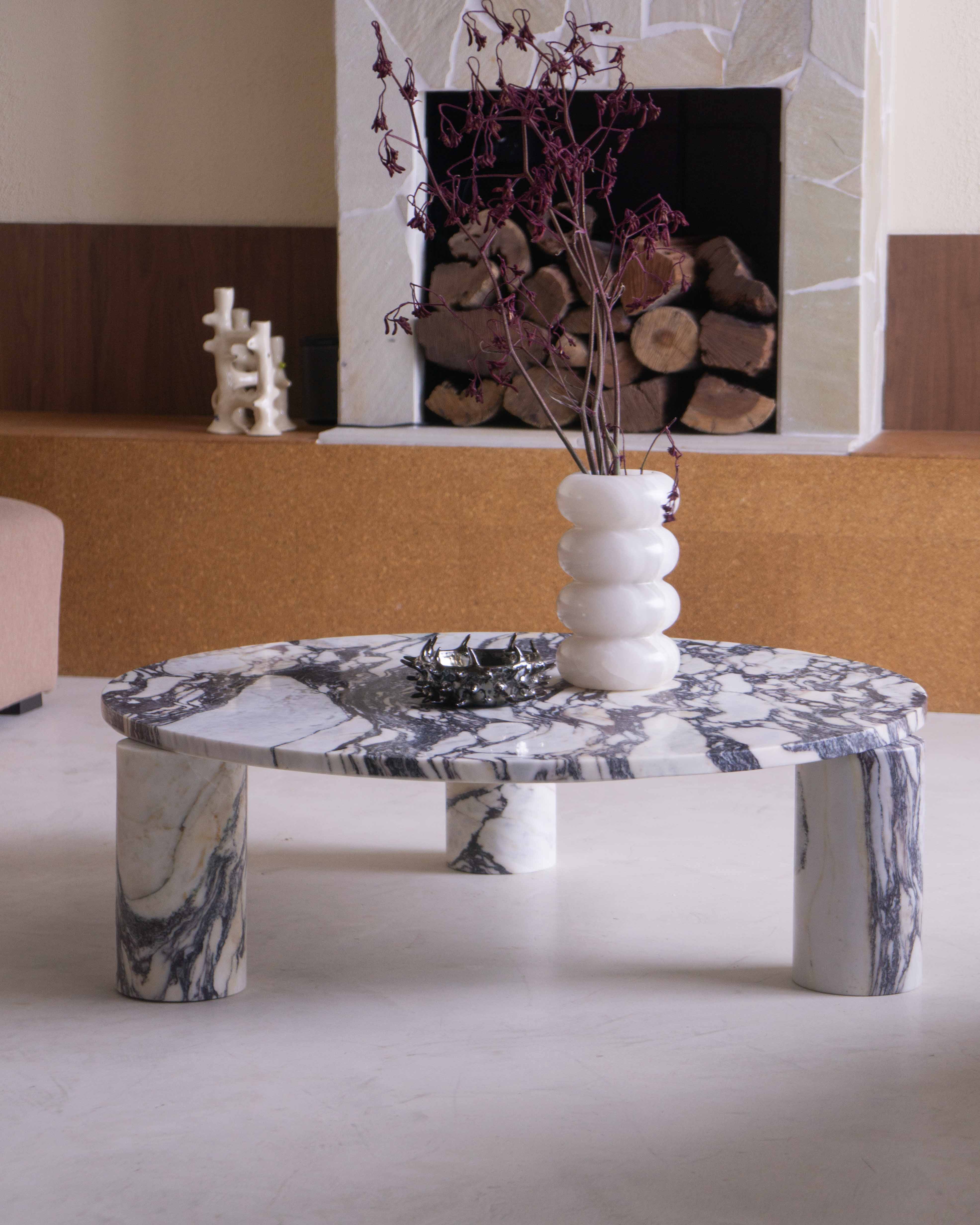  Calacatta Viola Round Marble Coffee Table - Australian Designed Furniture