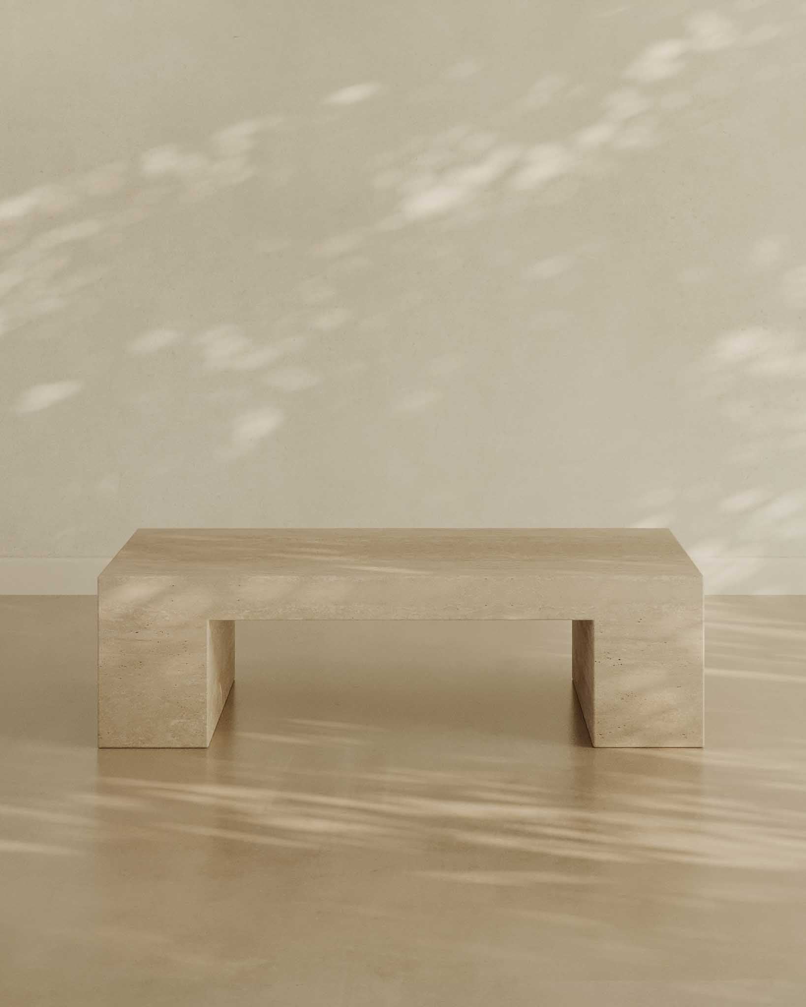  Cookie Rectangle Coffee Table – Cream Travertine | Fleur Studios