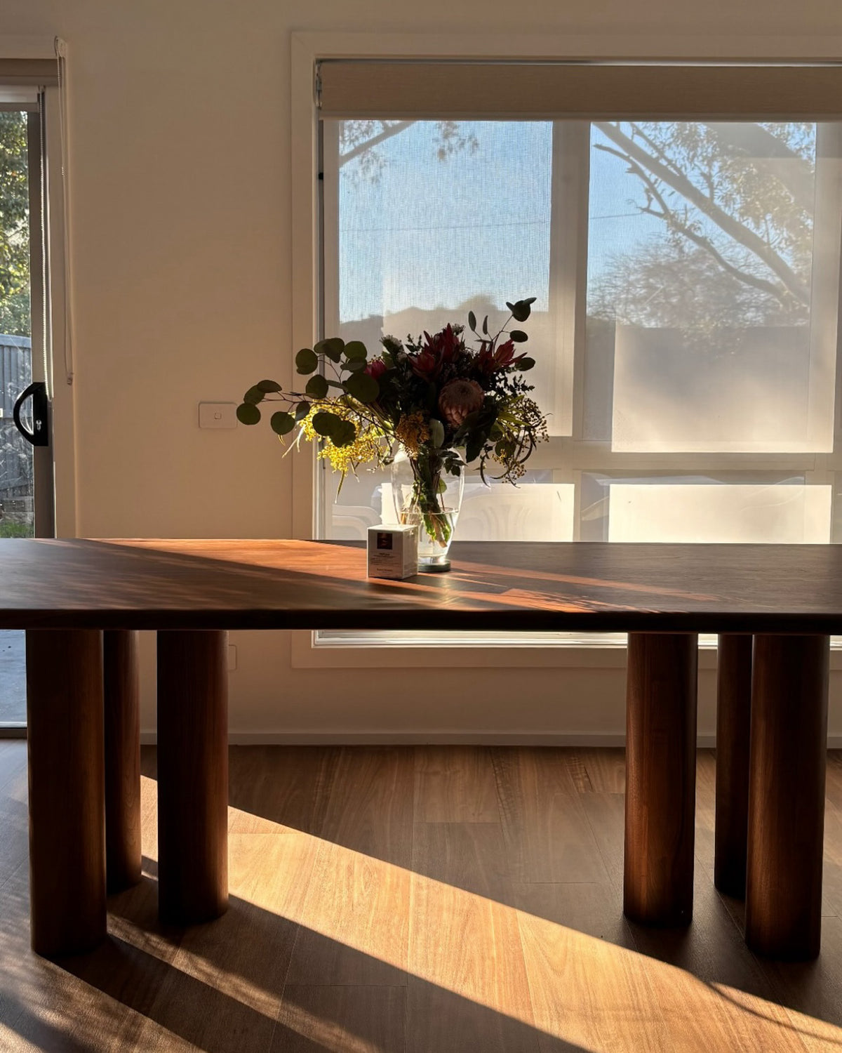 Walnut timber dining table