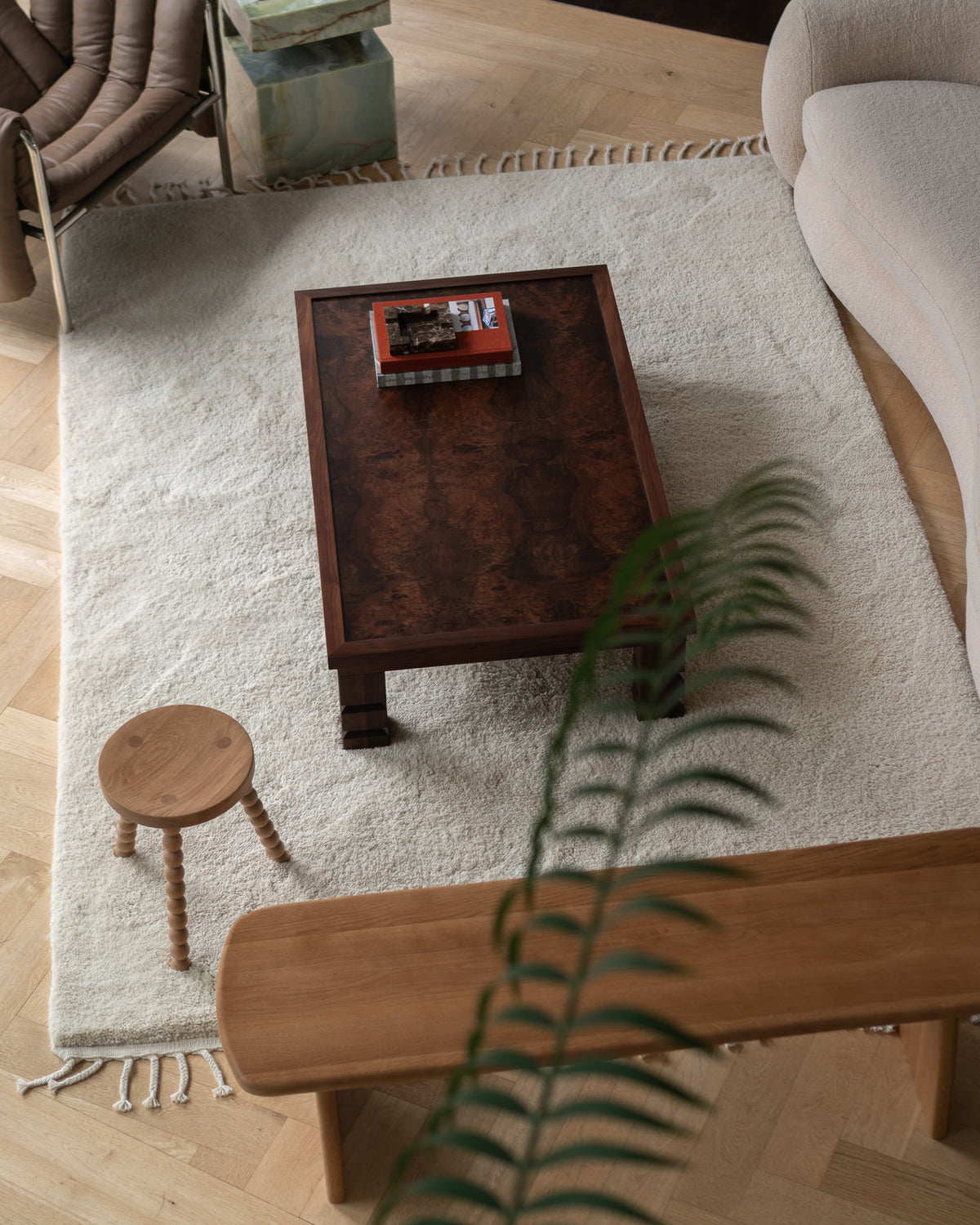 Maya Rectangle Walnut Burl Coffee Table | Fleur Studios