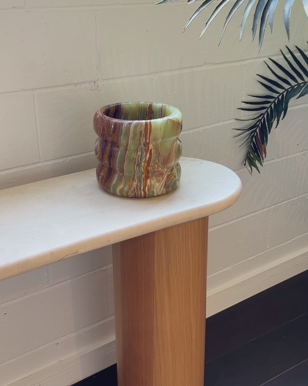  Marble Vase / Champagne Cooler – Green Onyx | Fleur Studios